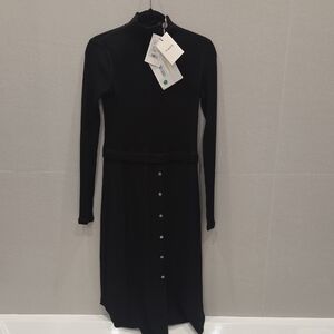 Theory Black Long Sleeve Dress